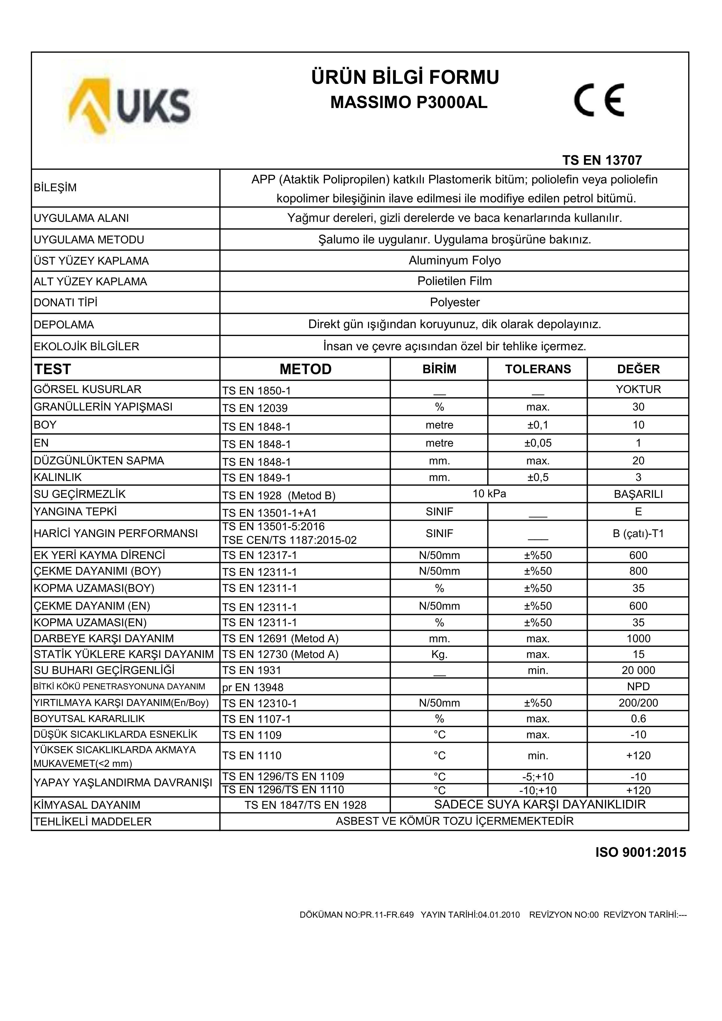 UKS MASSIMO P3000AL